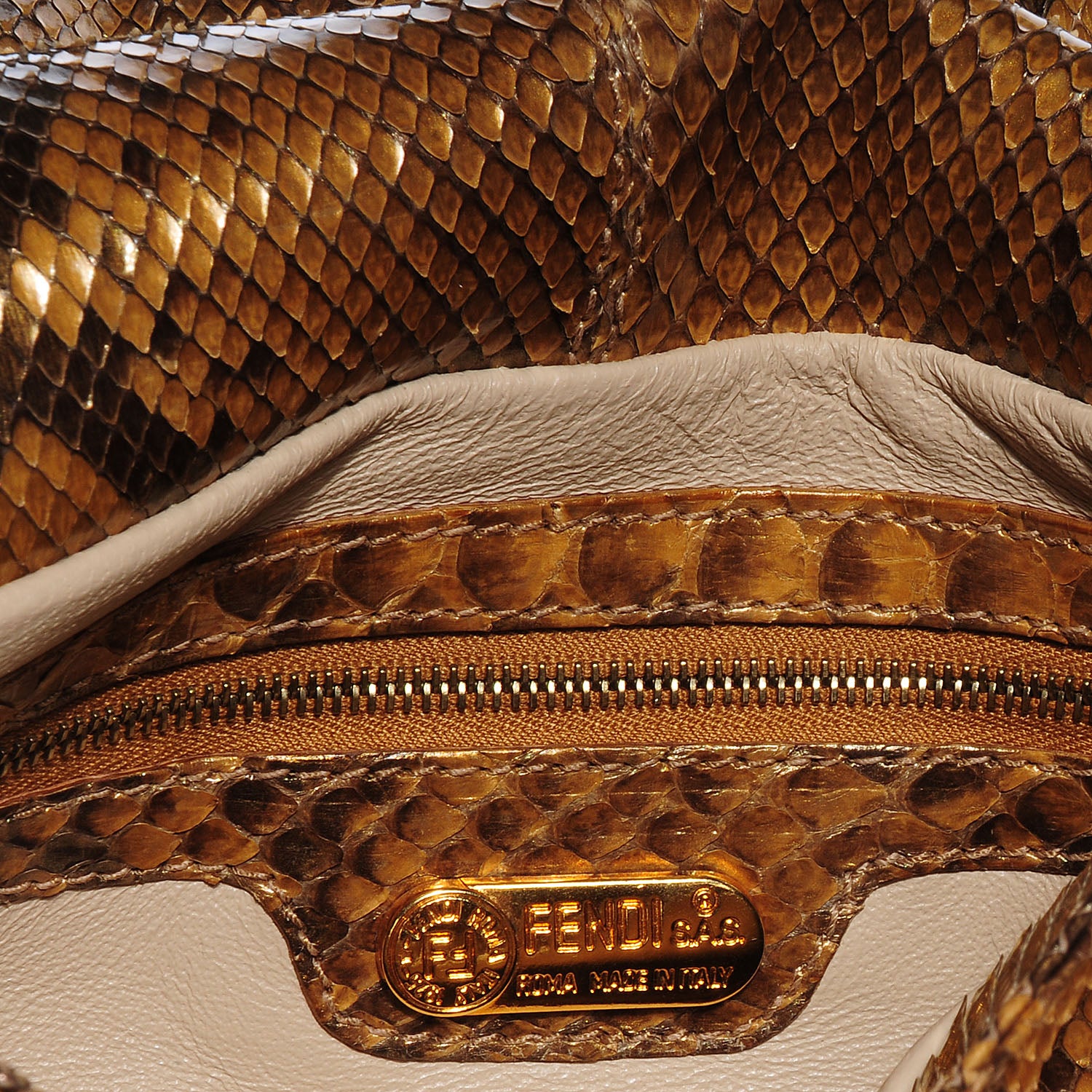 Fendi Vintage Python Mama Baguette Brown 8 of 16