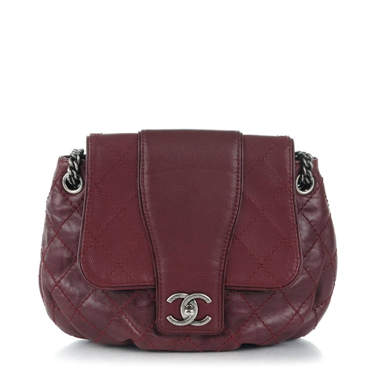 Caviar Aged Calfskin Medium Bubble Graphic Messenger Bag Dark Red