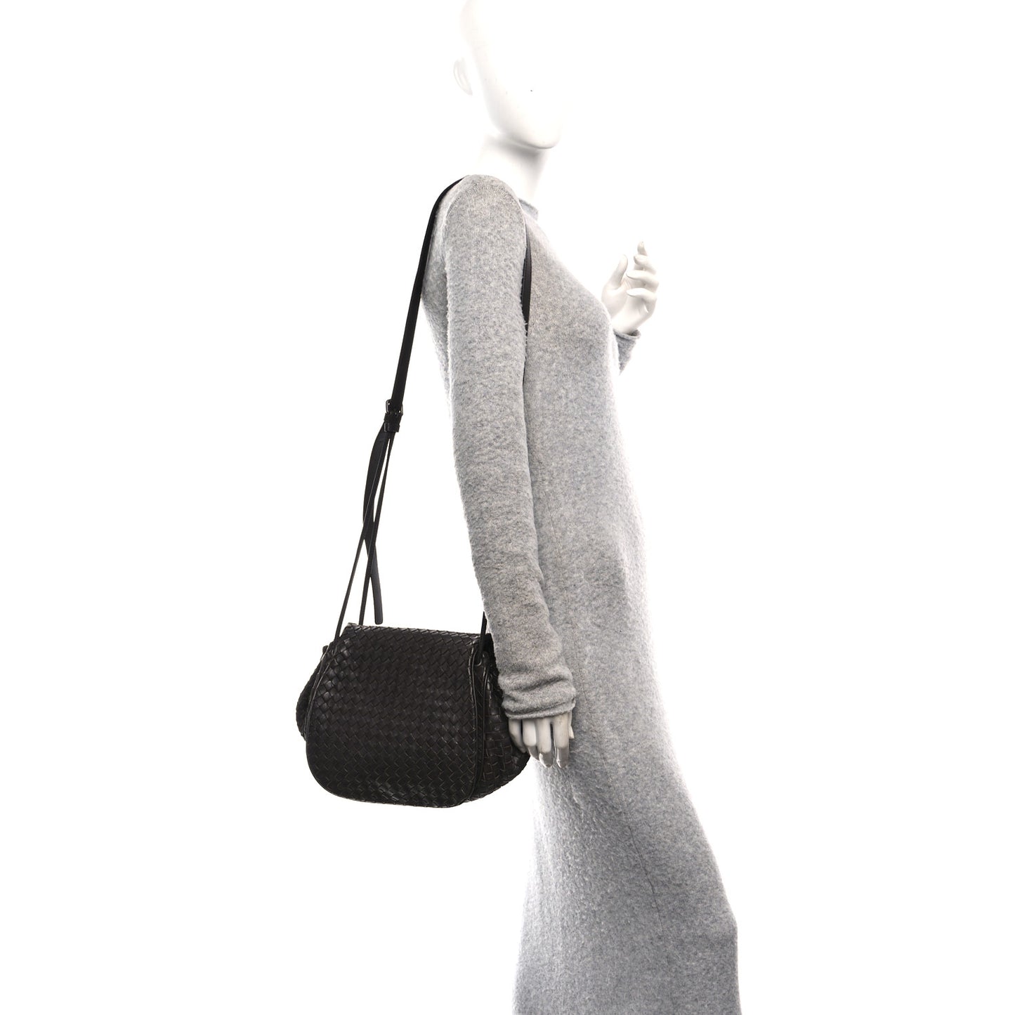 Nappa Intrecciato Messenger Bag Ebano