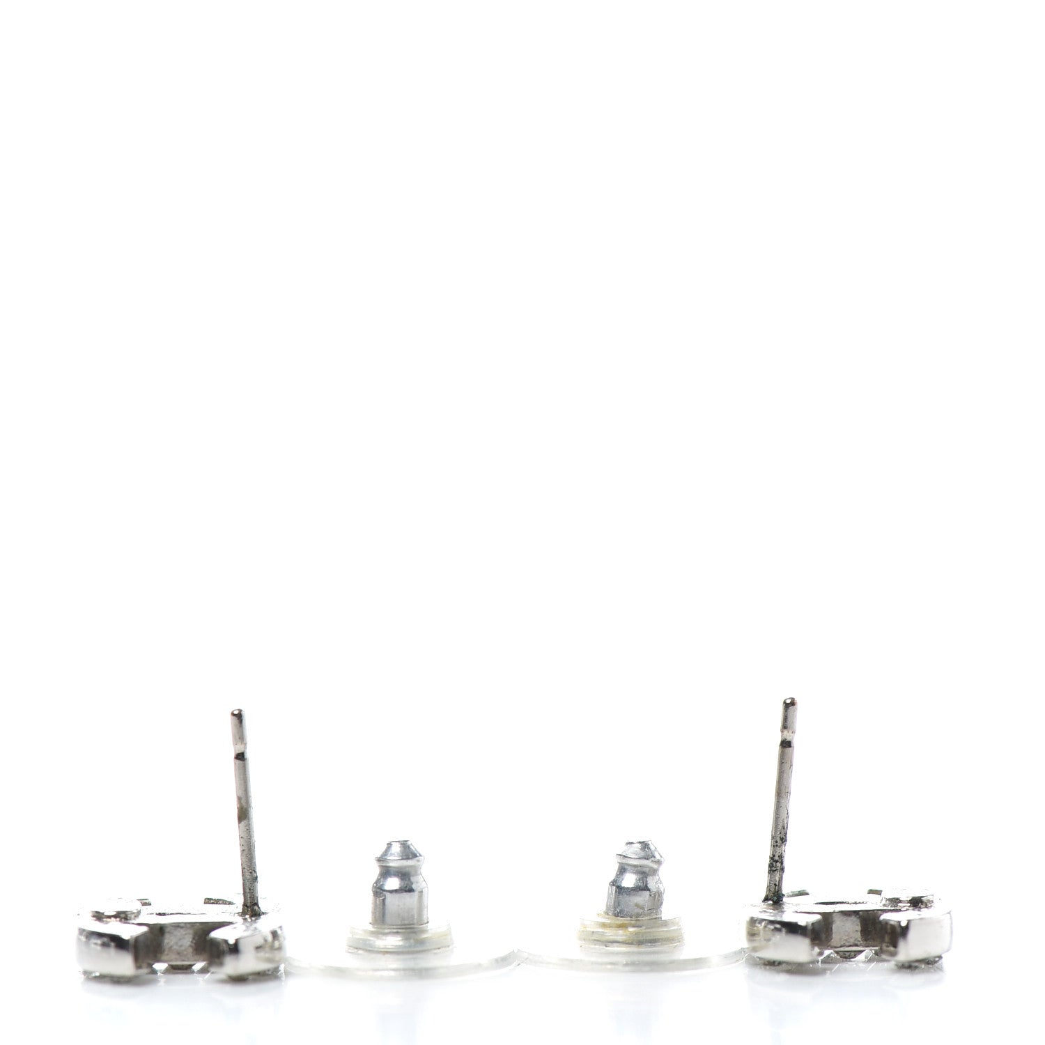 Chanel Crystal CC Earrings Silver 3 of 5