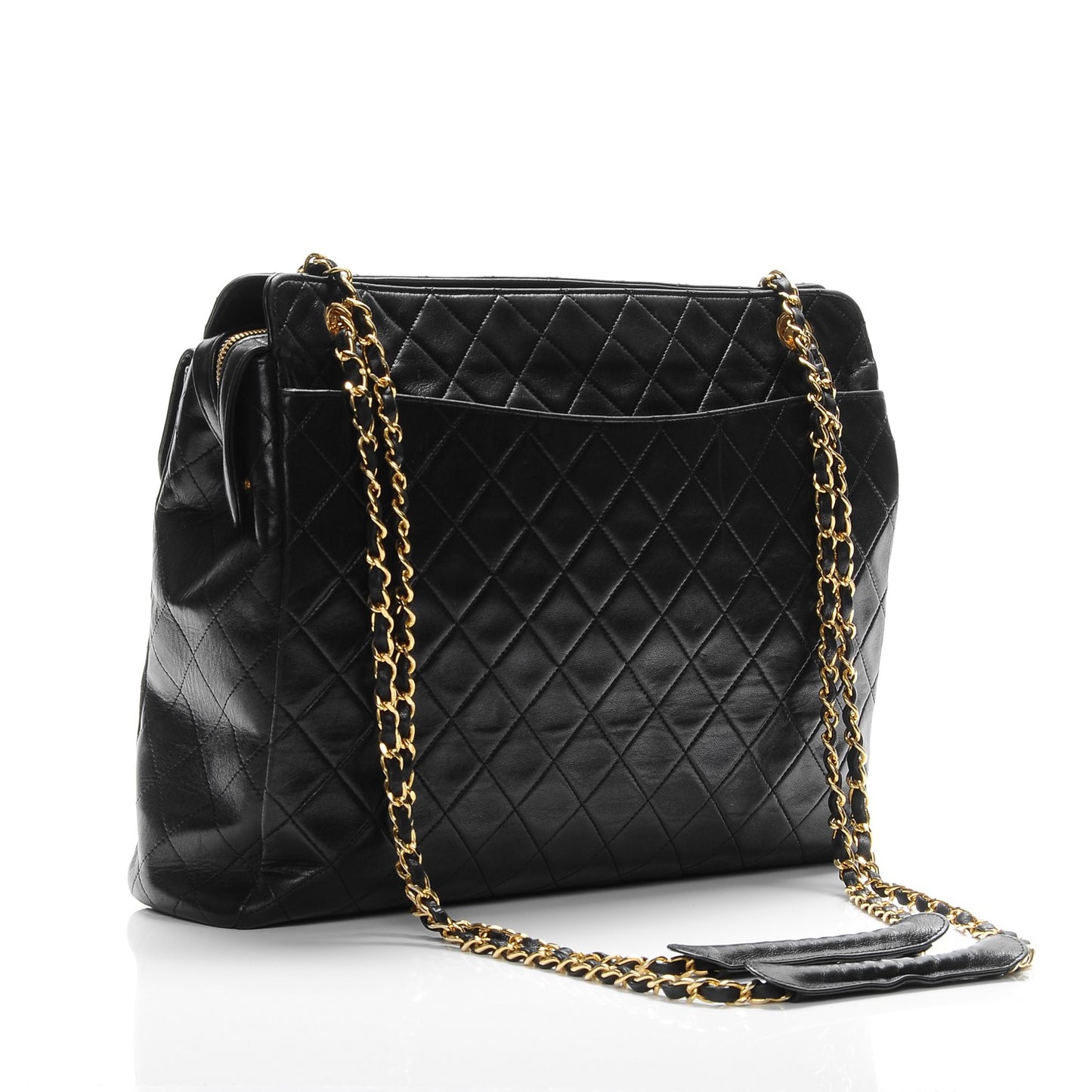 Lambskin Quilted Shoulder Bag Black