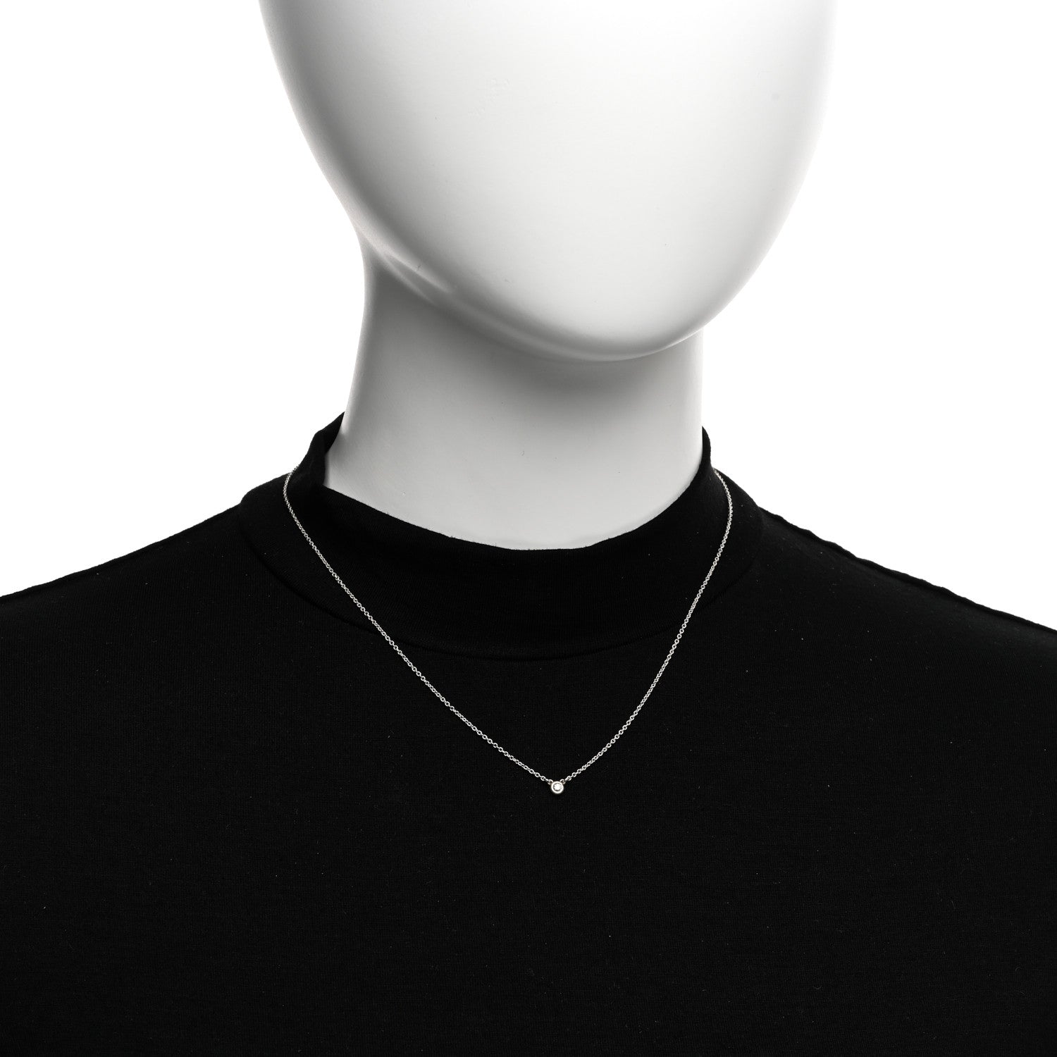 Tiffany Sterling Silver Diamond .03ct Elsa Peretti Diamonds by the Yard Pendant Necklace 2 of 4
