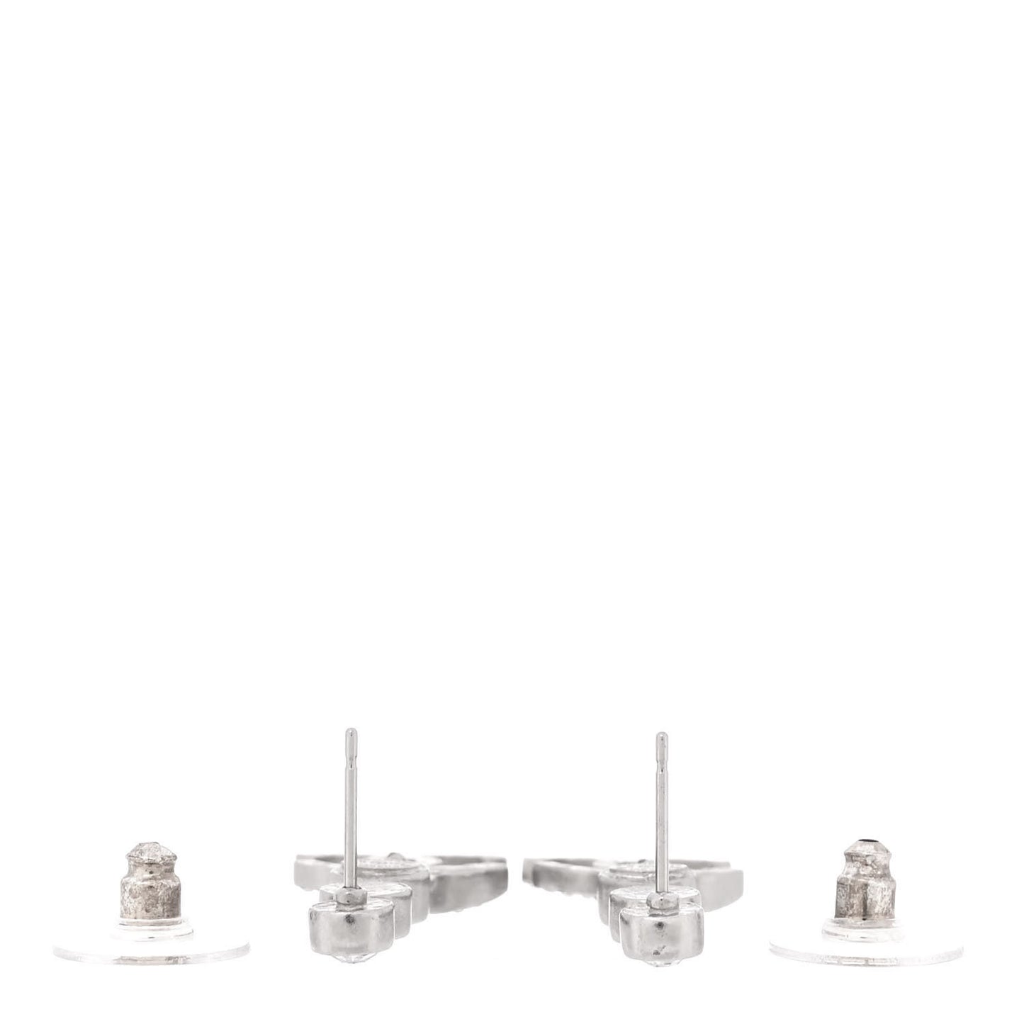 Crystal CC Drop Earrings Silver