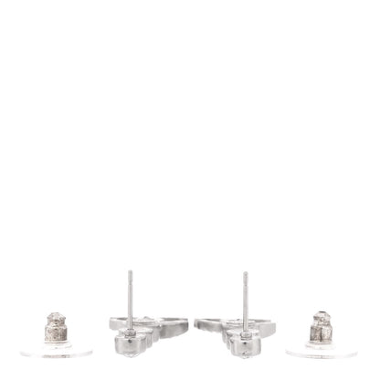 Chanel Crystal CC Drop Earrings Silver 3 of 5
