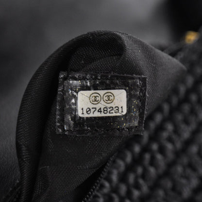 Chanel Straw Raffia Shoulder Bag Black 10 of 11