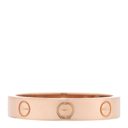 Cartier 18K Pink Gold Diamond 4mm LOVE Wedding Band Ring 56 7.5 3 of 5