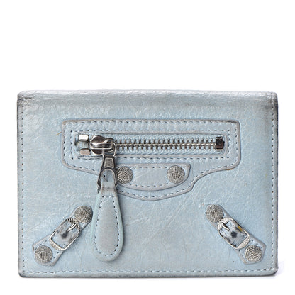 Balenciaga Agneau Giant 12 Silver Hardware Card Case Bleu Opaline 1 of 11