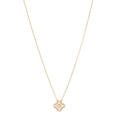 Van Cleef & Arpels 18K Yellow Gold Diamond Vintage Alhambra Pendant Necklace 1 of 6