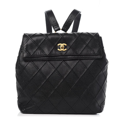 Chanel Caviar Diamond Stitched Backpack Black 1 of 8