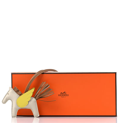 Hermes Milo Lambskin Grigri Rodeo Pegase Horse Bag Charm PM Craie Chai Lime 6 of 6