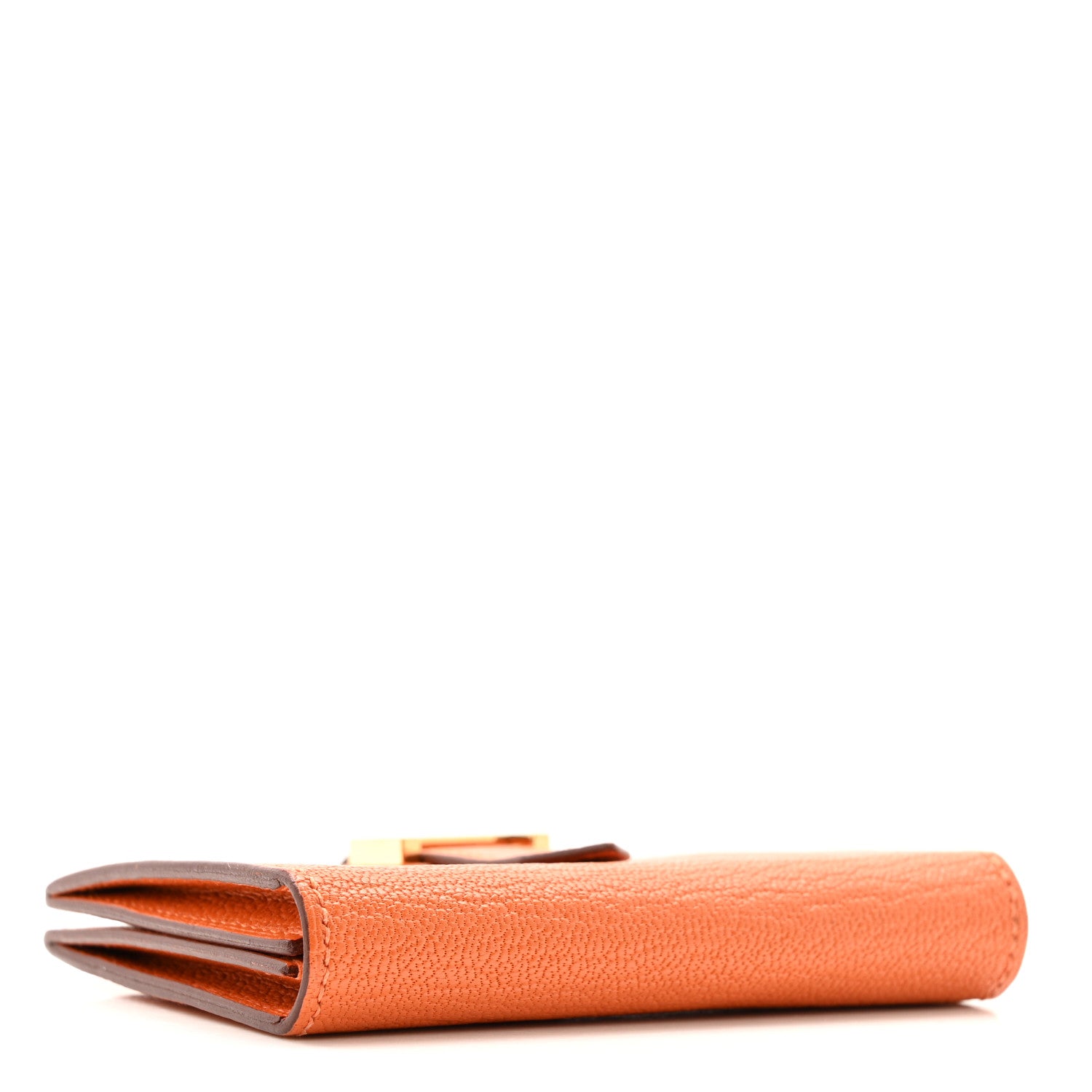 Hermes Chevre Mysore Bearn Card Holder Wallet Orange 4 of 10