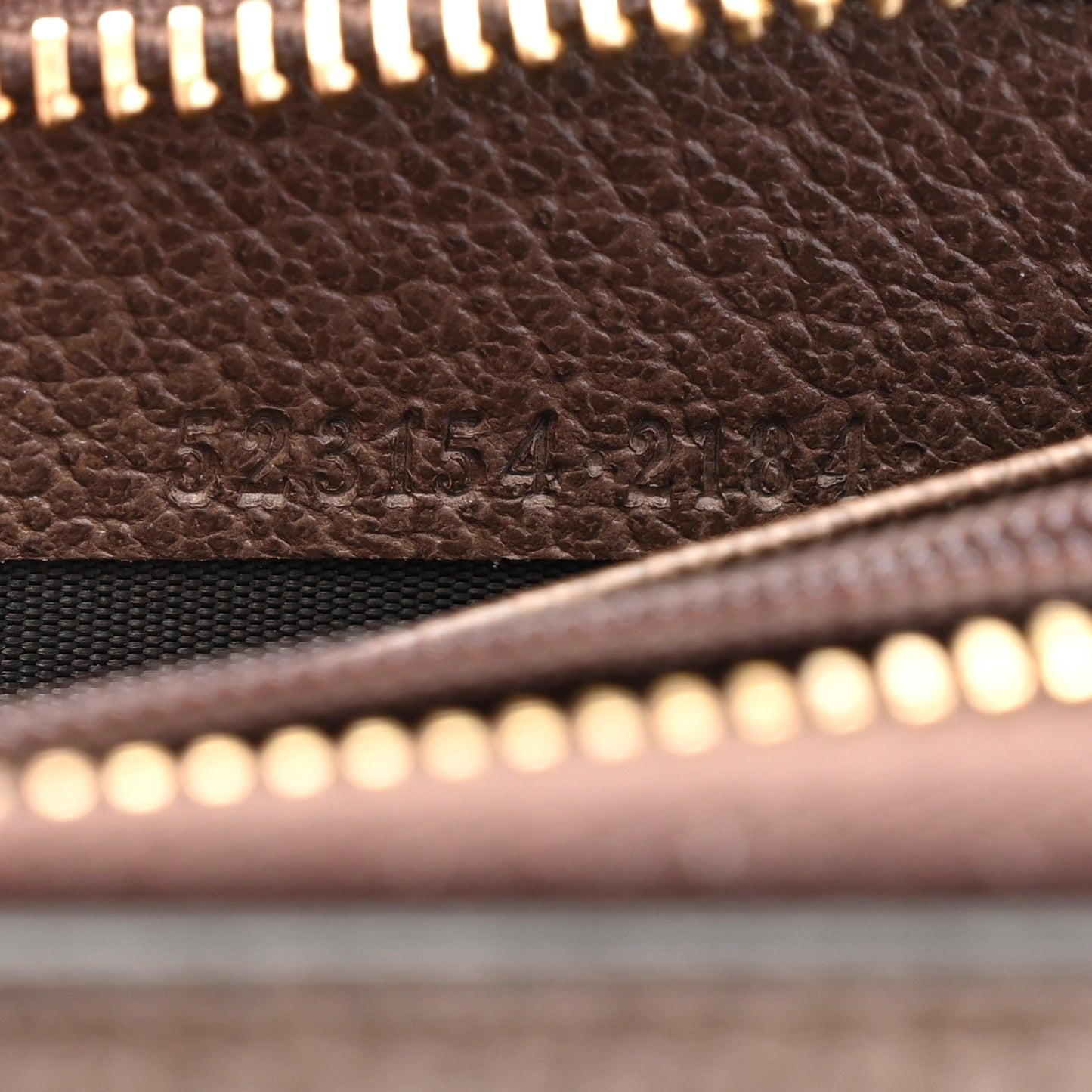 GG Supreme Monogram Web Ophidia Zip Around Wallet Brown