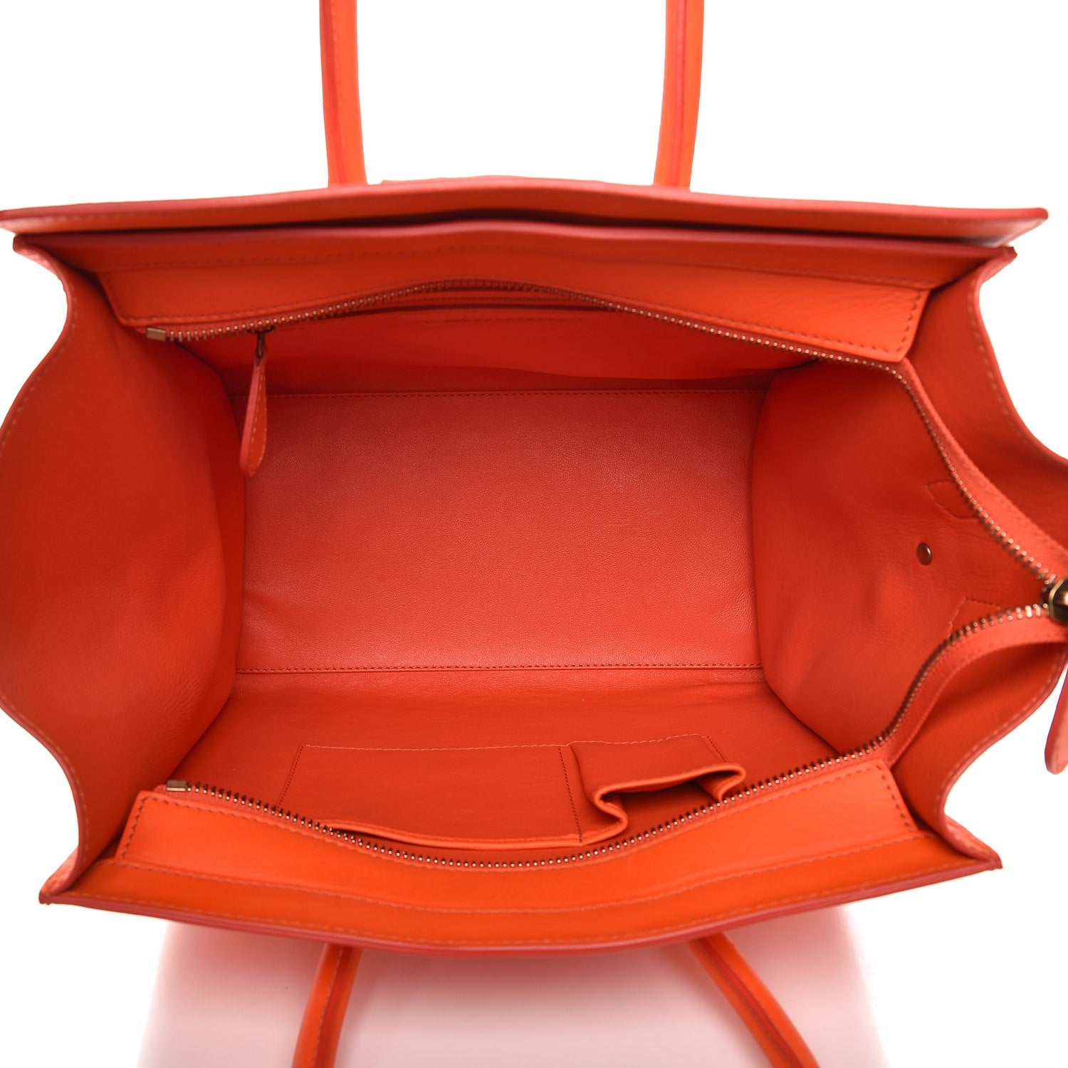 Celine Smooth Calfskin Mini Luggage Bright Orange 5 of 7