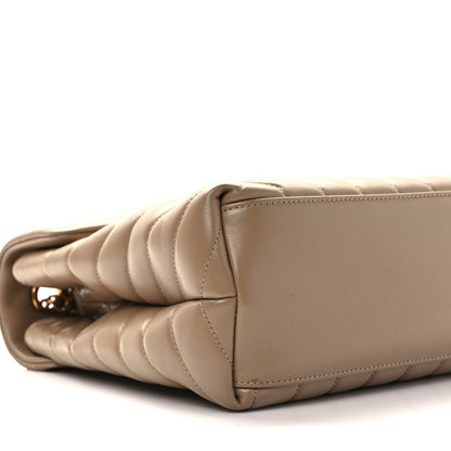 Saint Laurent Calfskin Y Quilted Monogram Medium Loulou Chain Satchel Dark Beige 8 of 12