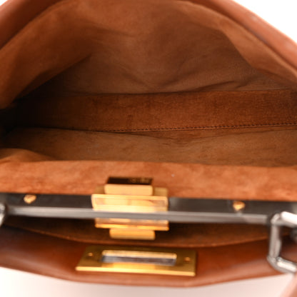 Fendi Vitello Suede Medium Peekaboo Iconic Satchel Cuoio Rame Moro 6 of 20