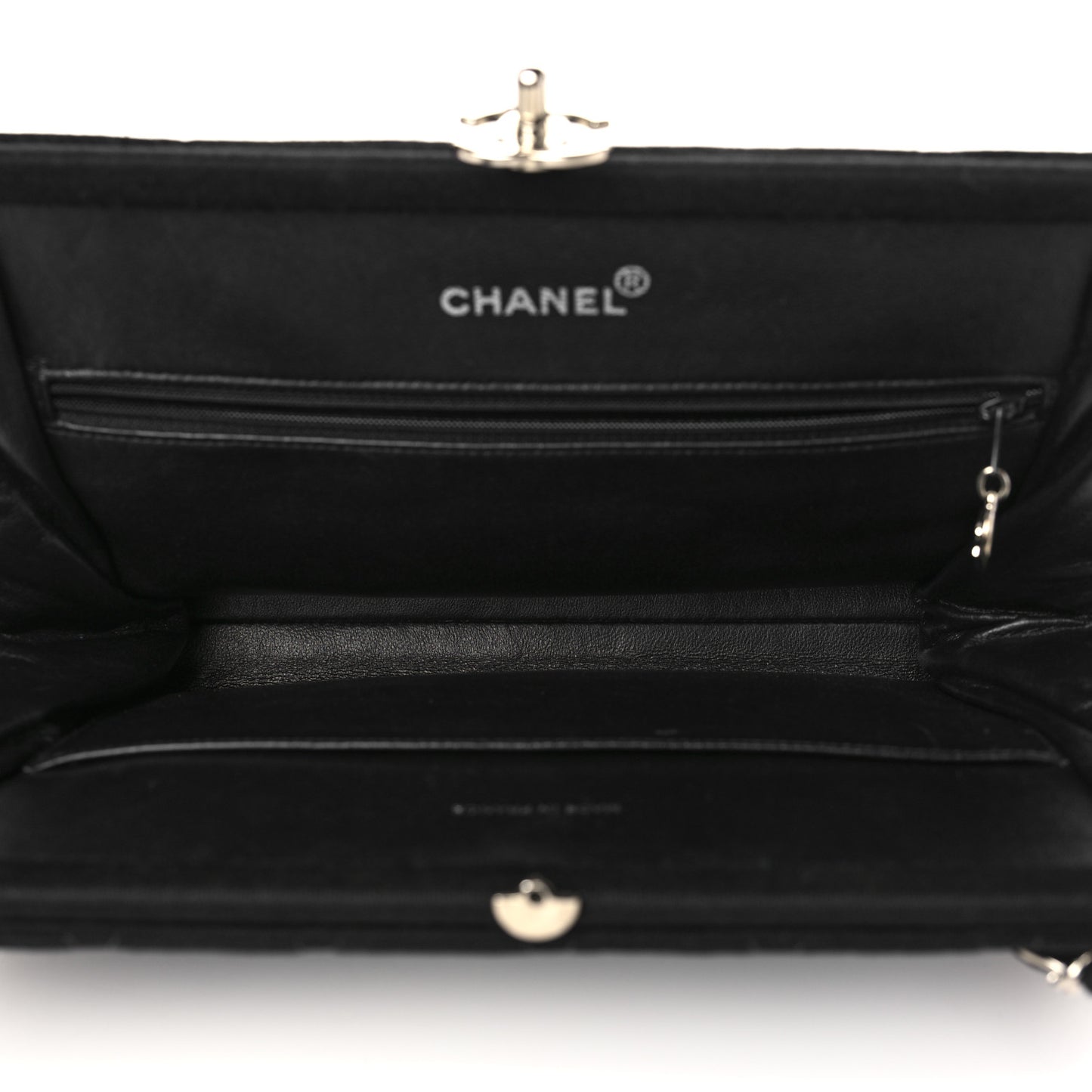 Jersey Quilted Kisslock Shoulder Bag Black
