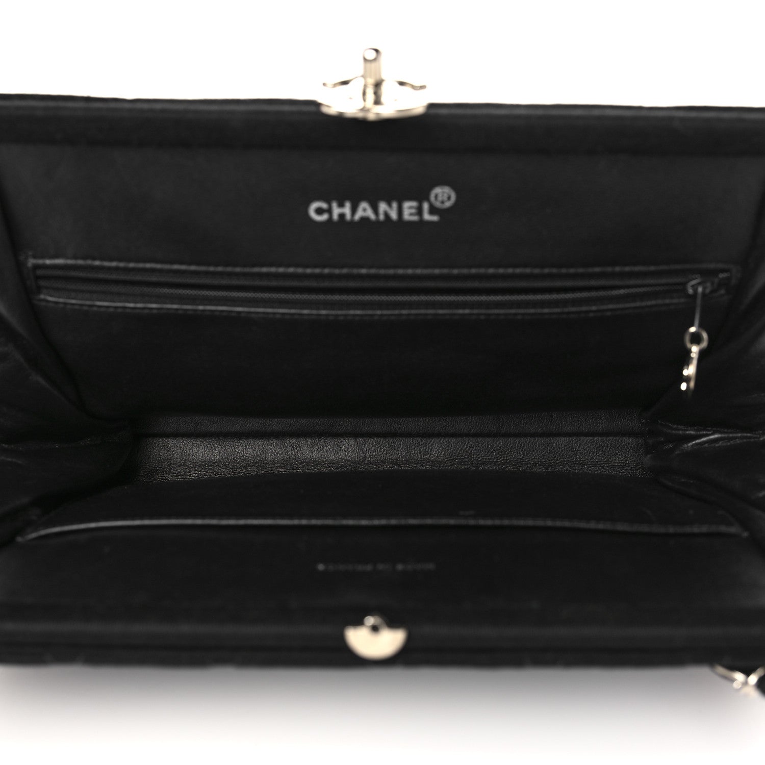 Chanel Jersey Quilted Kisslock Shoulder Bag Black 5 of 10