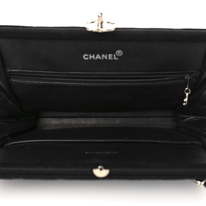 Chanel Jersey Quilted Kisslock Shoulder Bag Black 5 of 10