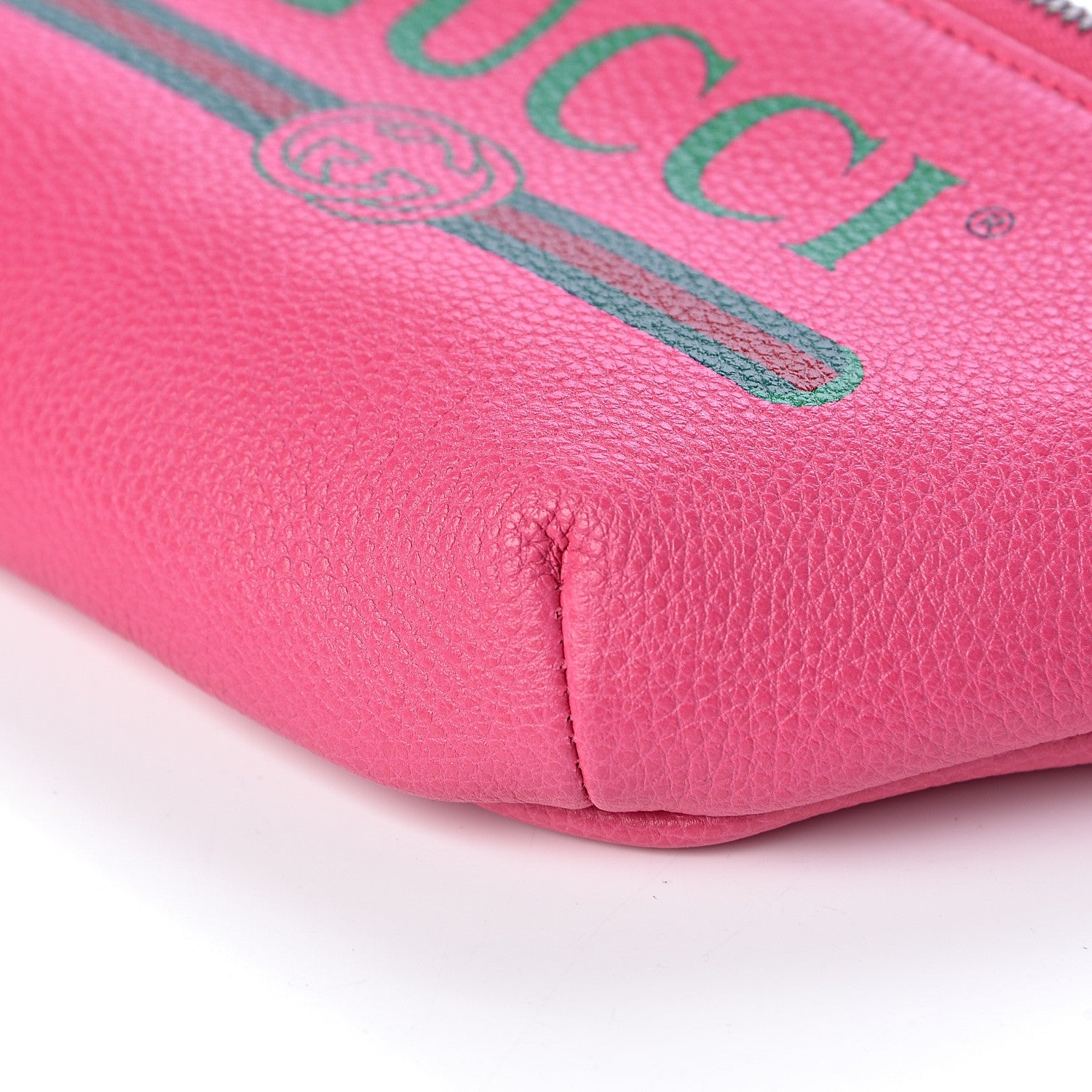 Gucci Grained Calfskin Small Logo Belt Bag Box Pink Green 10 of 10