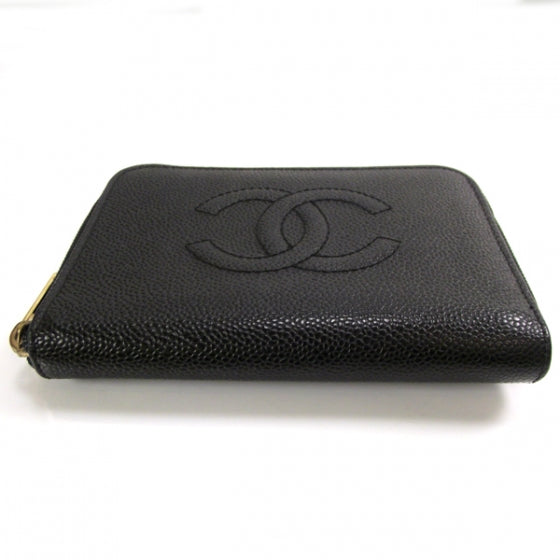 Caviar Zip Wallet Black