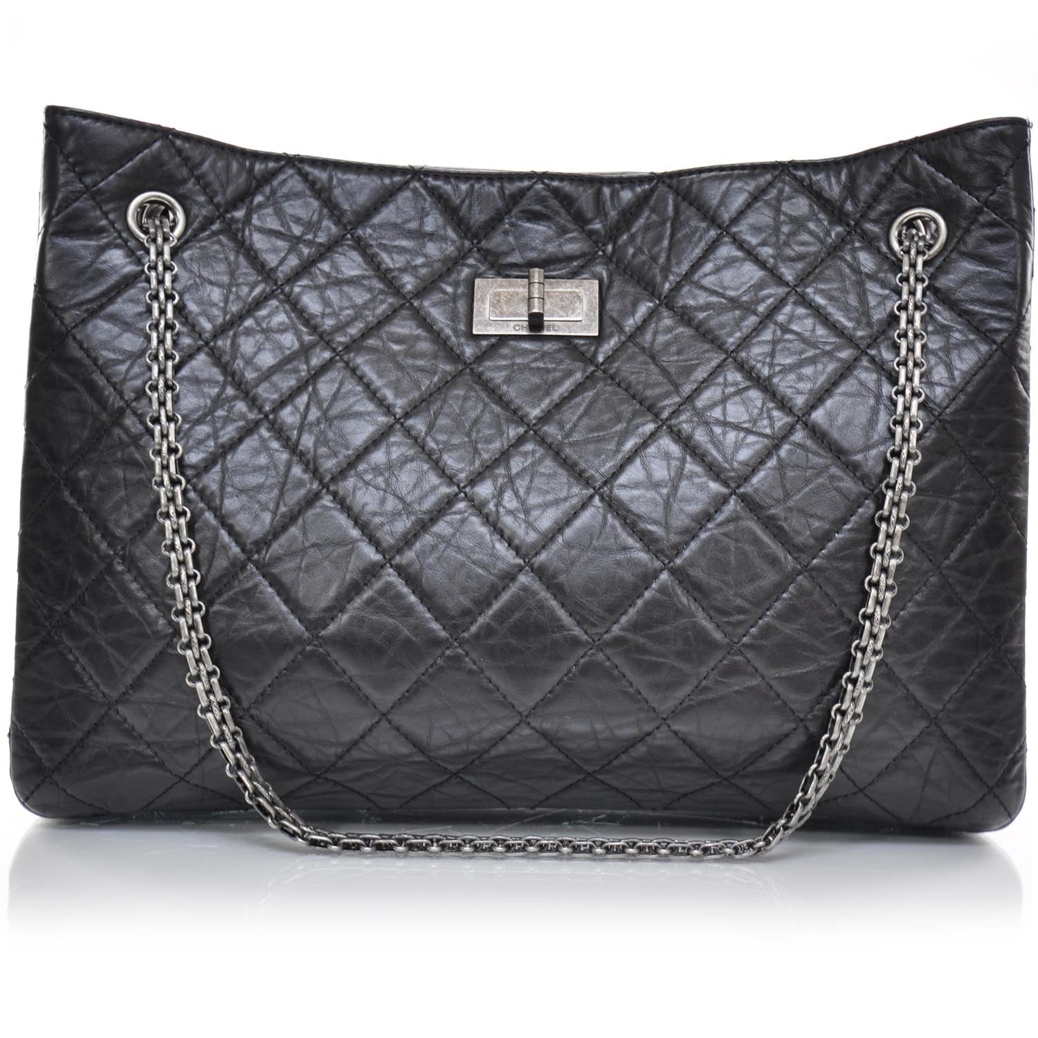 Chanel Aged Calfskin Reissue 2.55 Tote Black 1 of 8