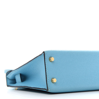 Hermes Epsom Mini Kelly Sellier 20 Bleu Du Nord 7 of 9