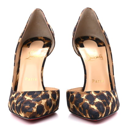 Christian Louboutin Silk Leopardi Iriza 100 Pumps 39.5 Marron 2 of 7