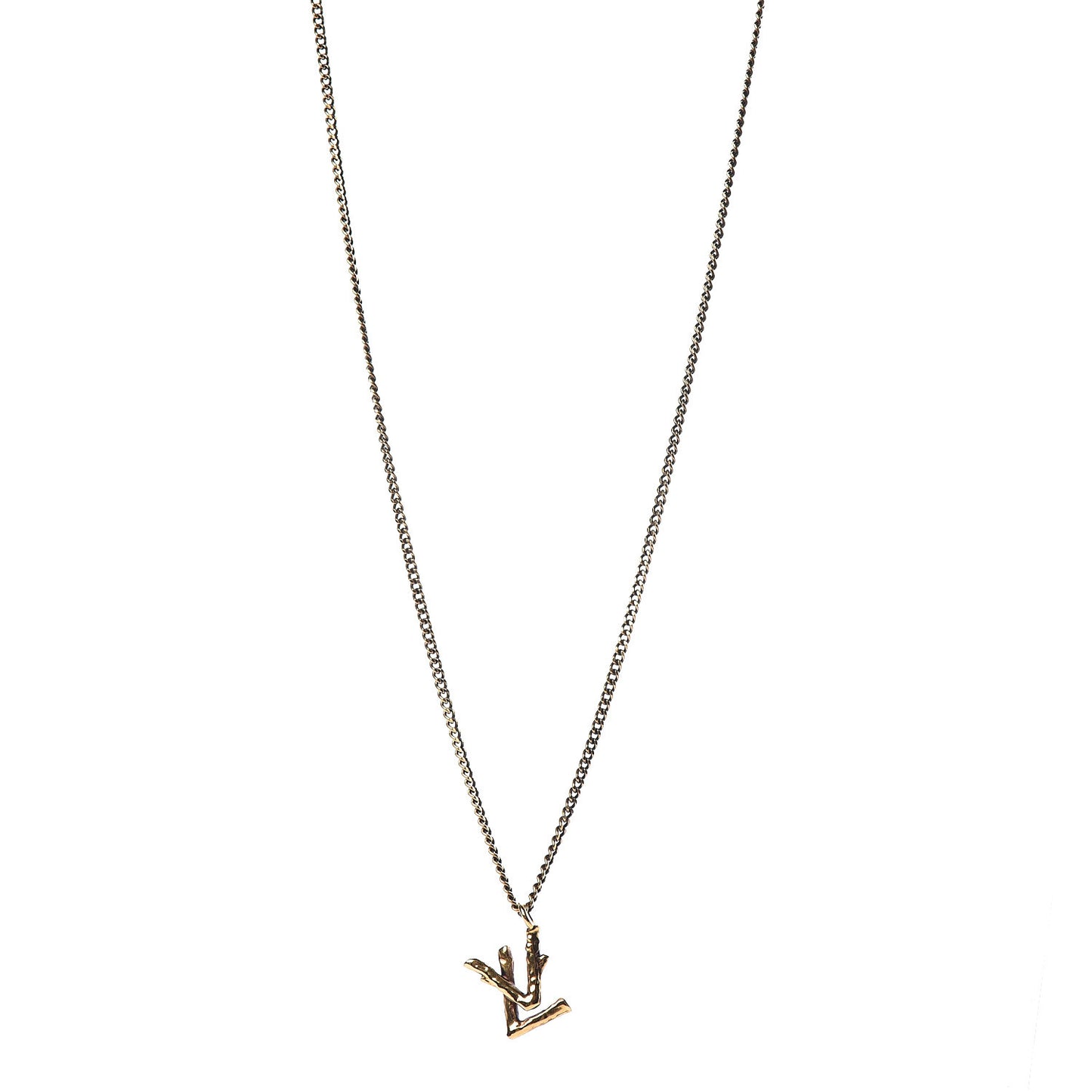 Twig LV Pendant Necklace Gold