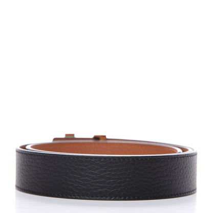Louis Vuitton Taurillon Calfskin 30mm LV Initiales Reversible Belt 80 32 Black 3 of 7