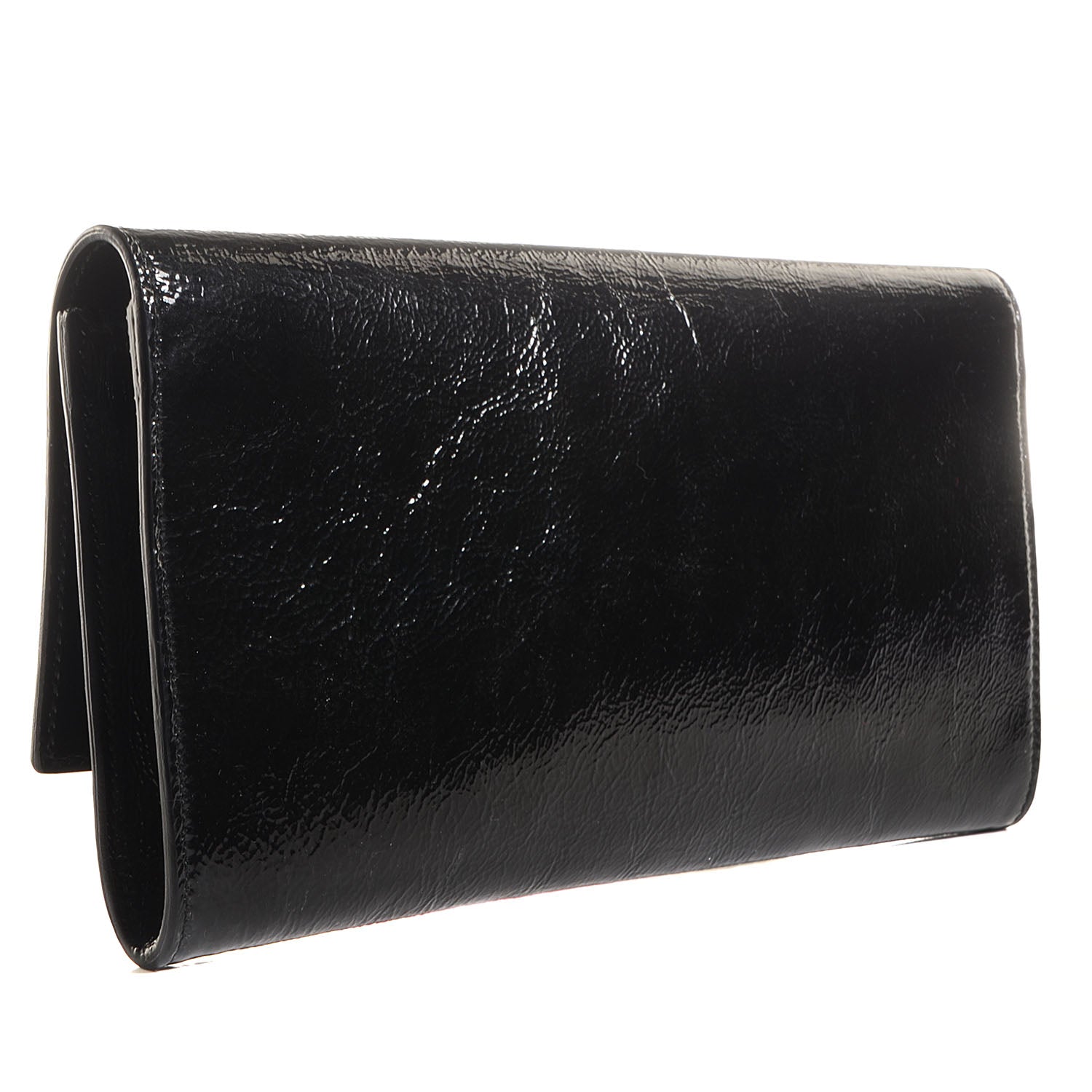 Saint Laurent Textured Patent Monogram Small Belle De Jour Clutch Black 3 of 7