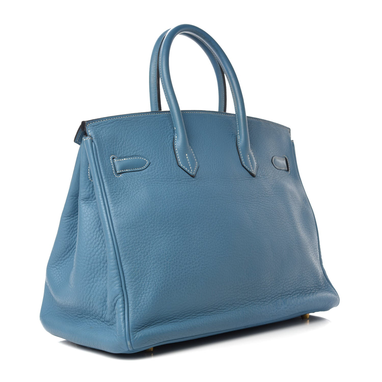 Hermes Taurillon Clemence Birkin 35 Blue Jean 3 of 38