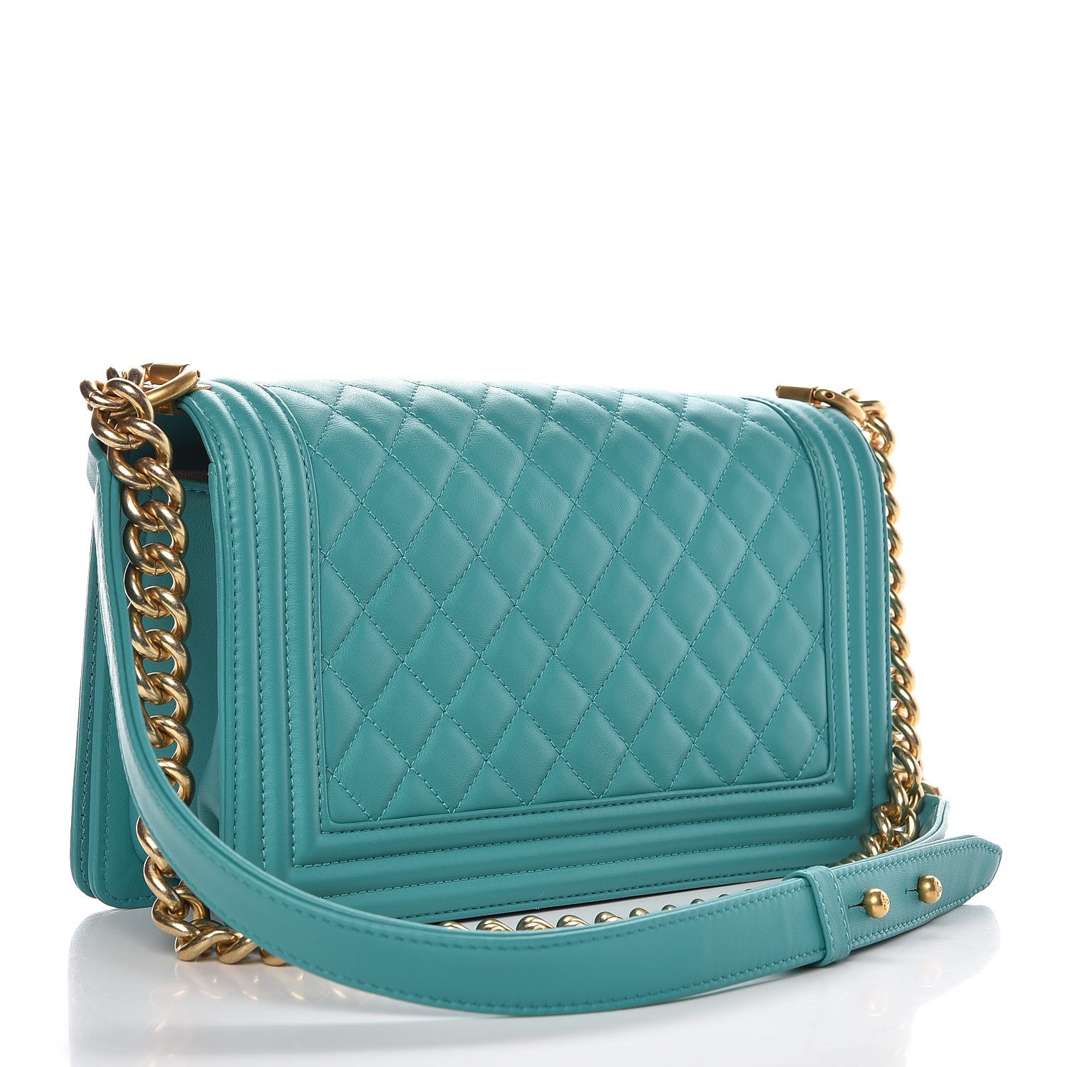 Chanel Calfskin Quilted Medium Boy Flap Turquoise 3 of 11