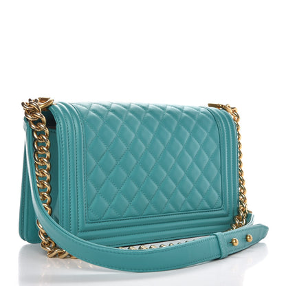 Chanel Calfskin Quilted Medium Boy Flap Turquoise 3 of 11