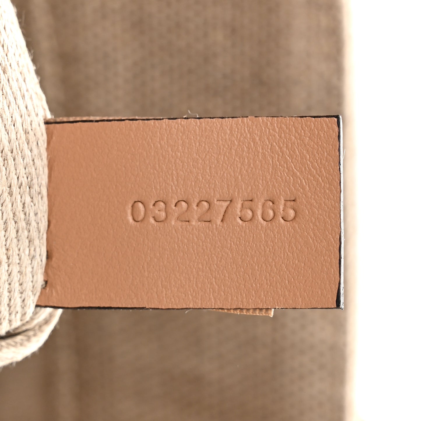 Linen Calfskin Small Woody Ribbon Tote With Strap White Light Brown