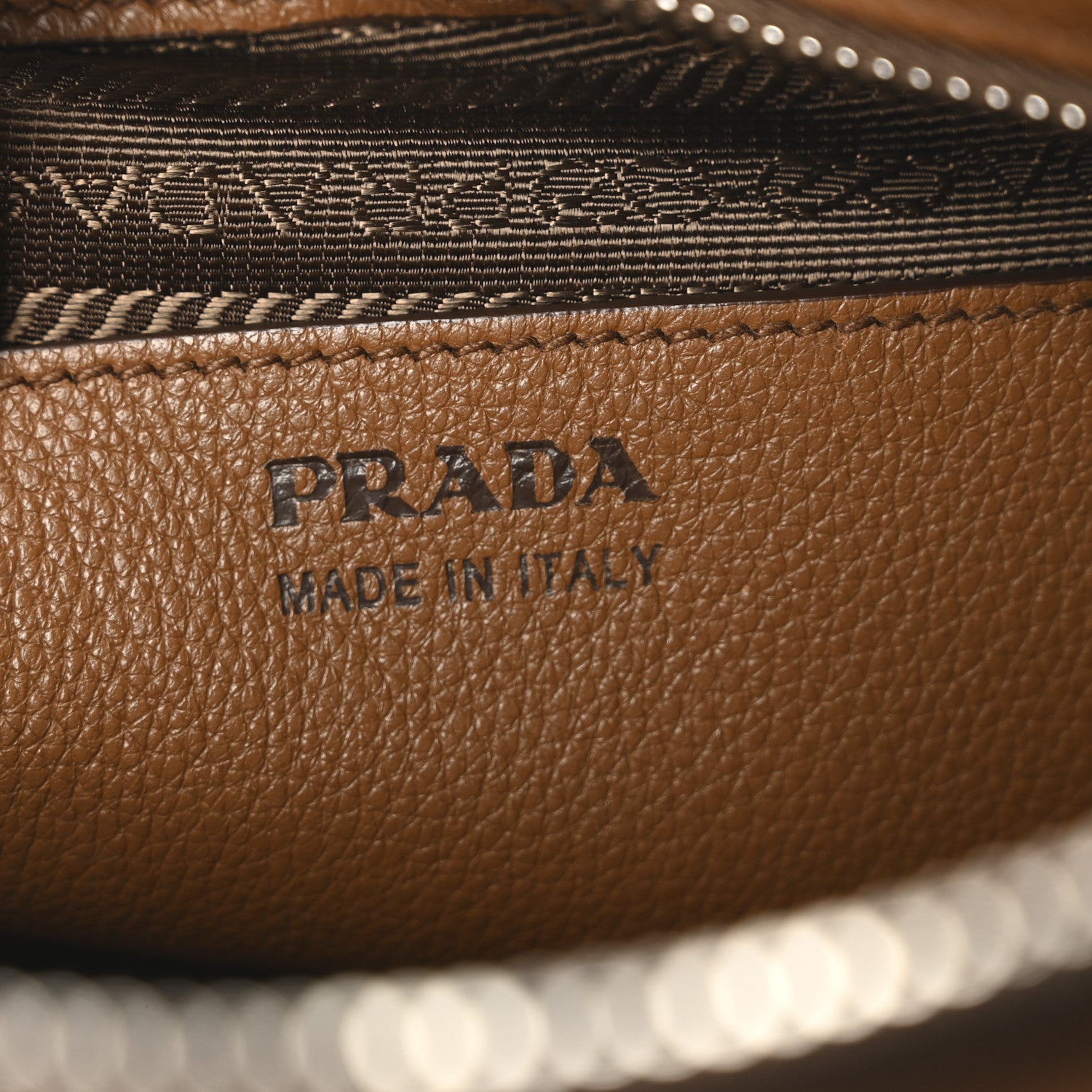 Prada Vitello Daino Zippered Crossbody Bag Brandy 6 of 9