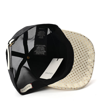 Gucci X SEGA Calfskin GUCCY Stars Baseball Hat XXL Mystic White Gold 7 of 9