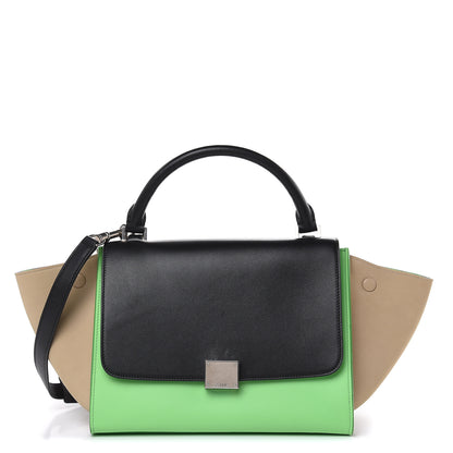 Celine Smooth Calfskin Small Tri-Color Trapeze Lime 1 of 10