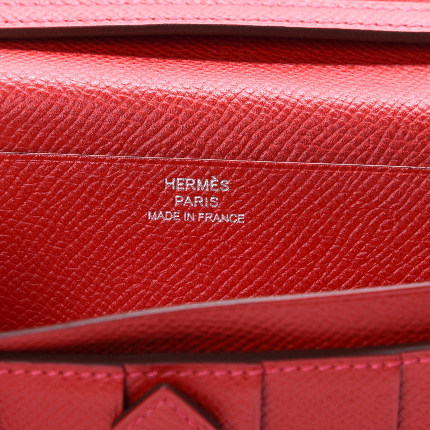 Hermes Epsom Bearn Gusset Wallet Rouge Casaque 5 of 8