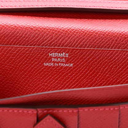 Hermes Epsom Bearn Gusset Wallet Rouge Casaque 5 of 8