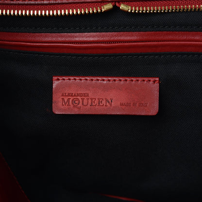 Alexander McQueen Calfskin Large Skull Padlock Zip Around Tote Red 6 of 15