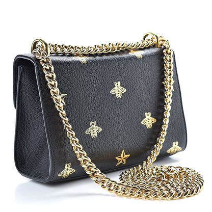 Gucci Grained Calfskin Bee Star Small Padlock Shoulder Bag Black 3 of 13