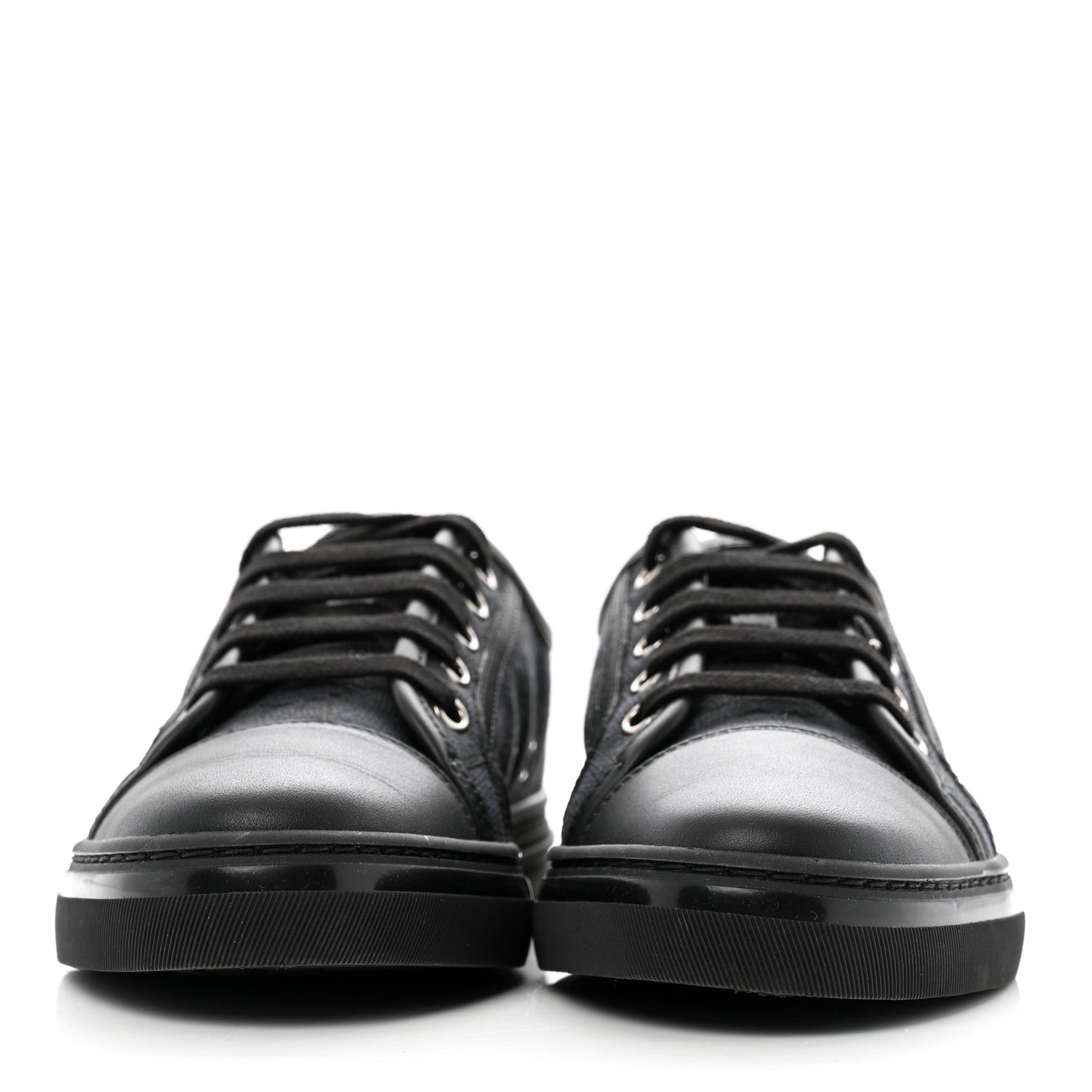 GG Monogram Calfskin Womens Low Top Sneakers 36 Piombo Black