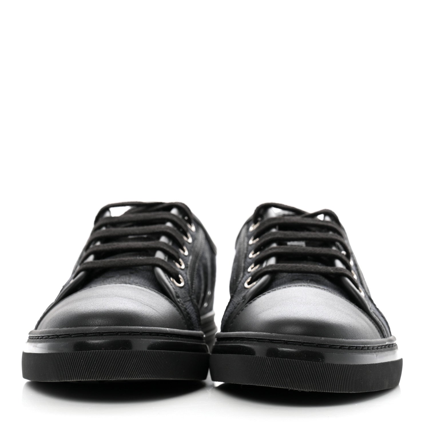 Gucci GG Monogram Calfskin Womens Low Top Sneakers 36 Piombo Black 3 of 11