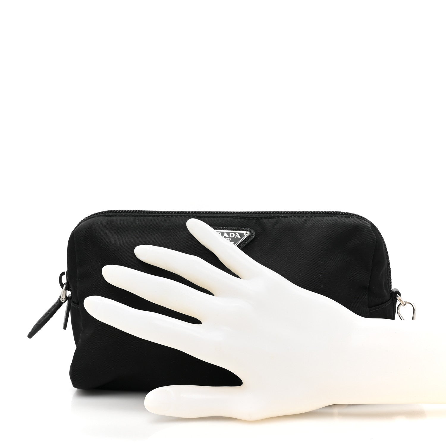 Prada Tessuto Nylon Saffiano Wristlet Black 2 of 8
