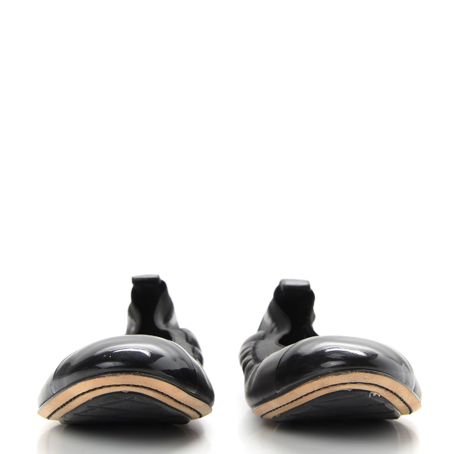 Chanel Lambskin Patent CC Elastic Cap Toe Ballerina Flats 36 Black 2 of 9