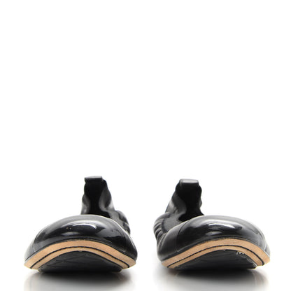 Chanel Lambskin Patent CC Elastic Cap Toe Ballerina Flats 36 Black 2 of 9