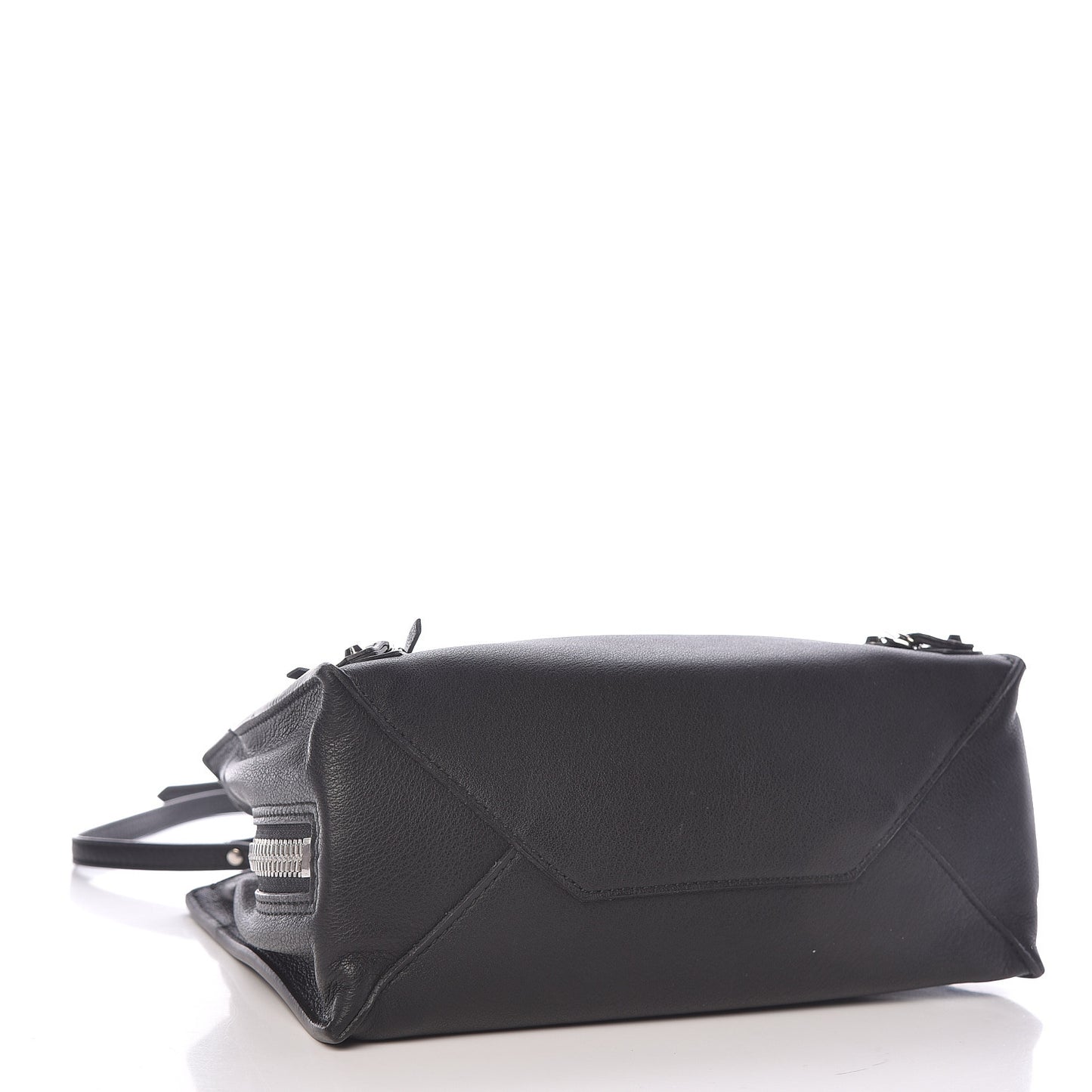 Calfskin Papier Mini A4 Zip Around Tote Black