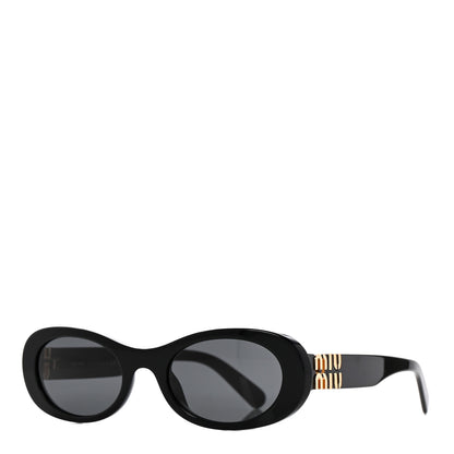 Miu Miu Acetate Oval Sunglasses SMU 06Z Black 1 of 7