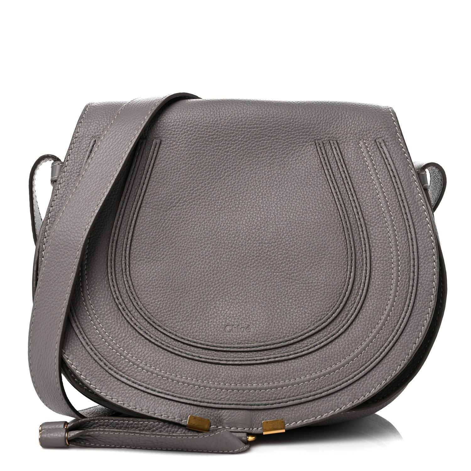 Chloe Calfskin Medium Marcie Round Crossbody Bag Cashmere Grey 1 of 12