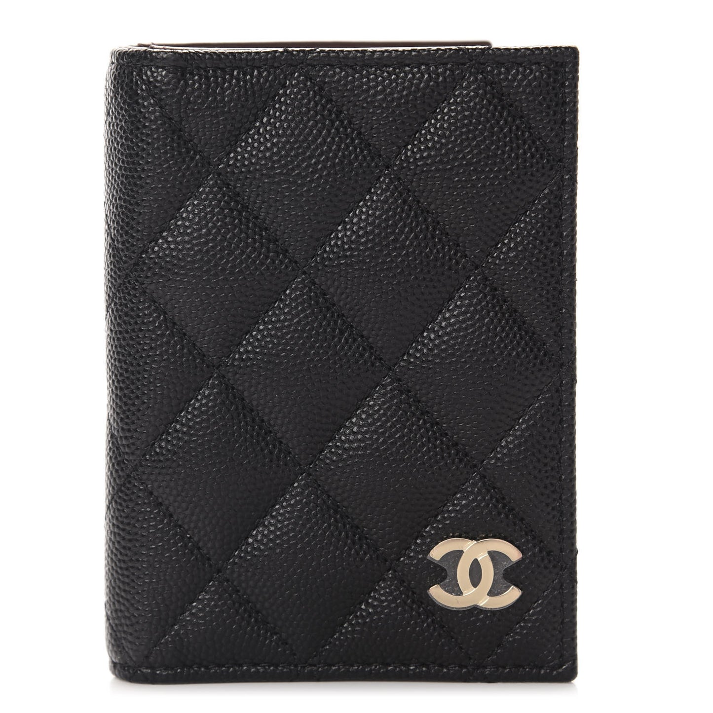 Caviar Quilted Card Holder Wallet Black